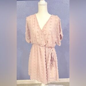 Blush Swiss Dot Mini Dress